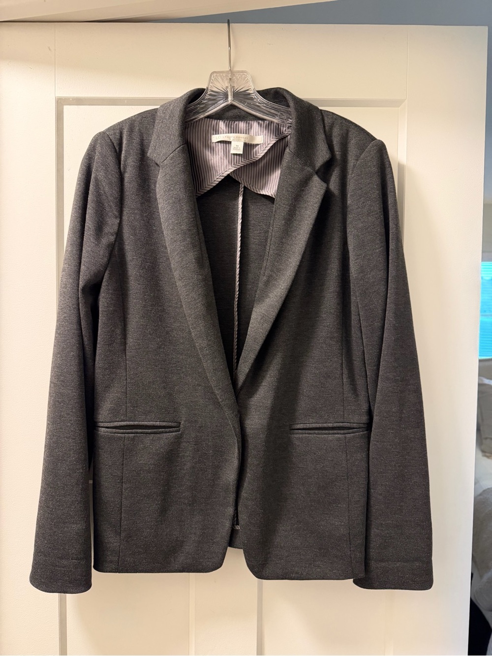 LC Lauren Conrad Dark Charcoal Knit Blazer